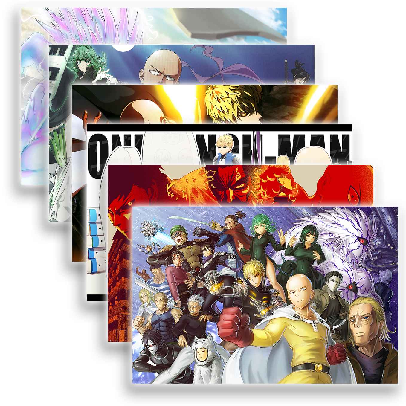 One Punch Man set of 6 Landscape posters (12x18-Inch, 350 GSM) Comes with double sided tape