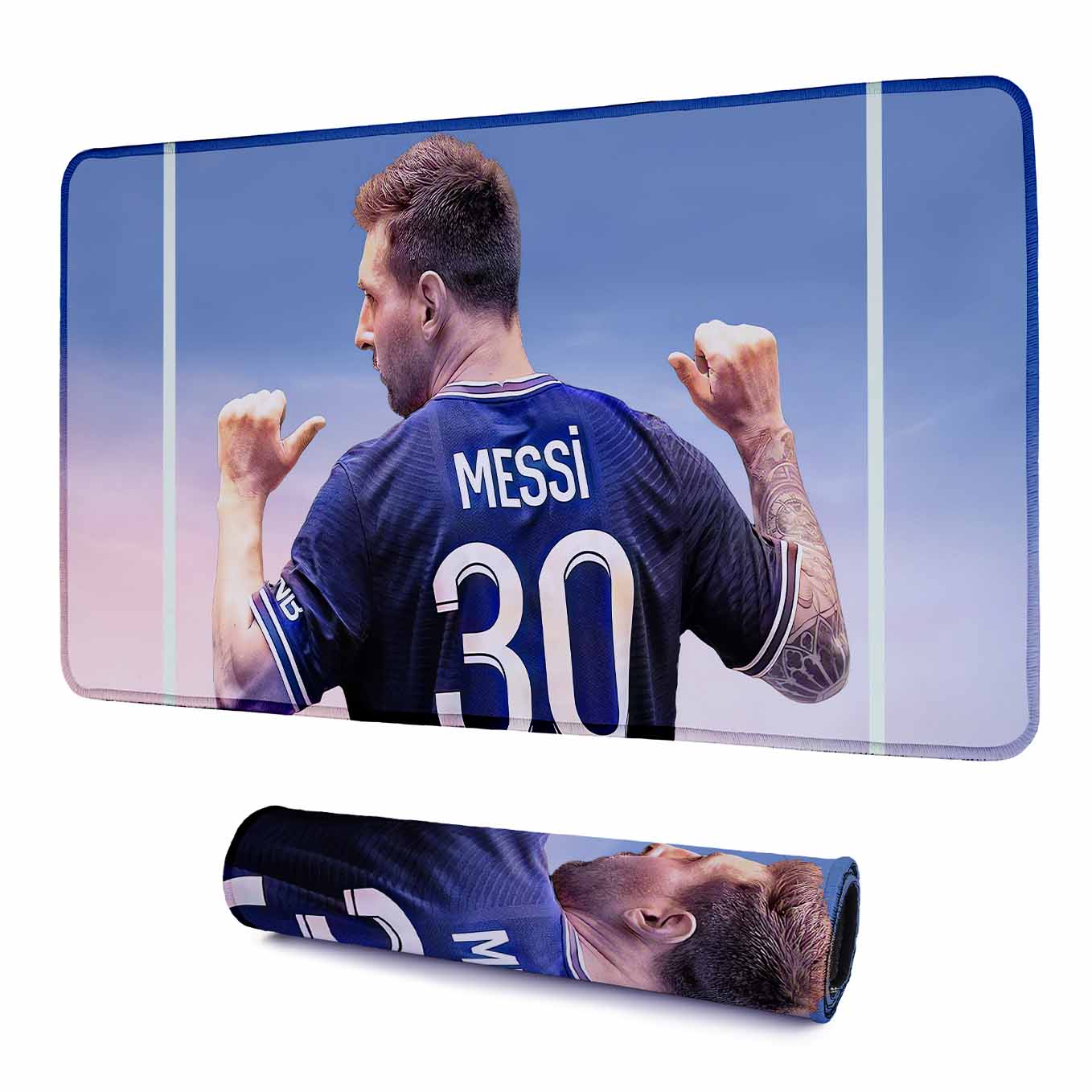 Lionel Messi Art Mouse Pad - 23.6 x 11 Inches Desk Pad - Gaming and Workstation Mat for Football Fans - Non-Slip Rubber Base - Smooth Surface for Precise Control