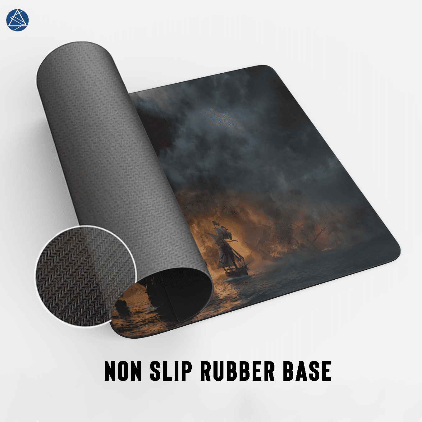 Skull and Bones Mouse Pad - 23.6 x 11 Inches Desk Pad - Gaming and Workstation Mat for Pirate Ship Fans - Non-Slip Rubber Base - Smooth Surface for Precise Control Brand: SoulAbiti
