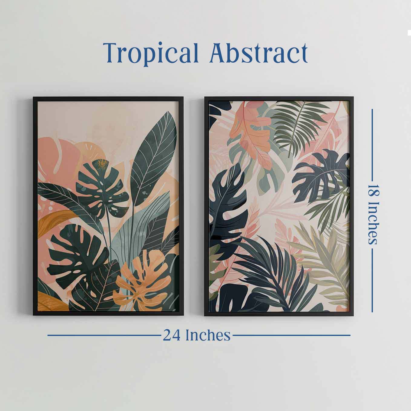 Monstera Haven Wall Art - Set of 2 Botanical Prints | Modern Nature-Inspired Decor for Living Room & Office