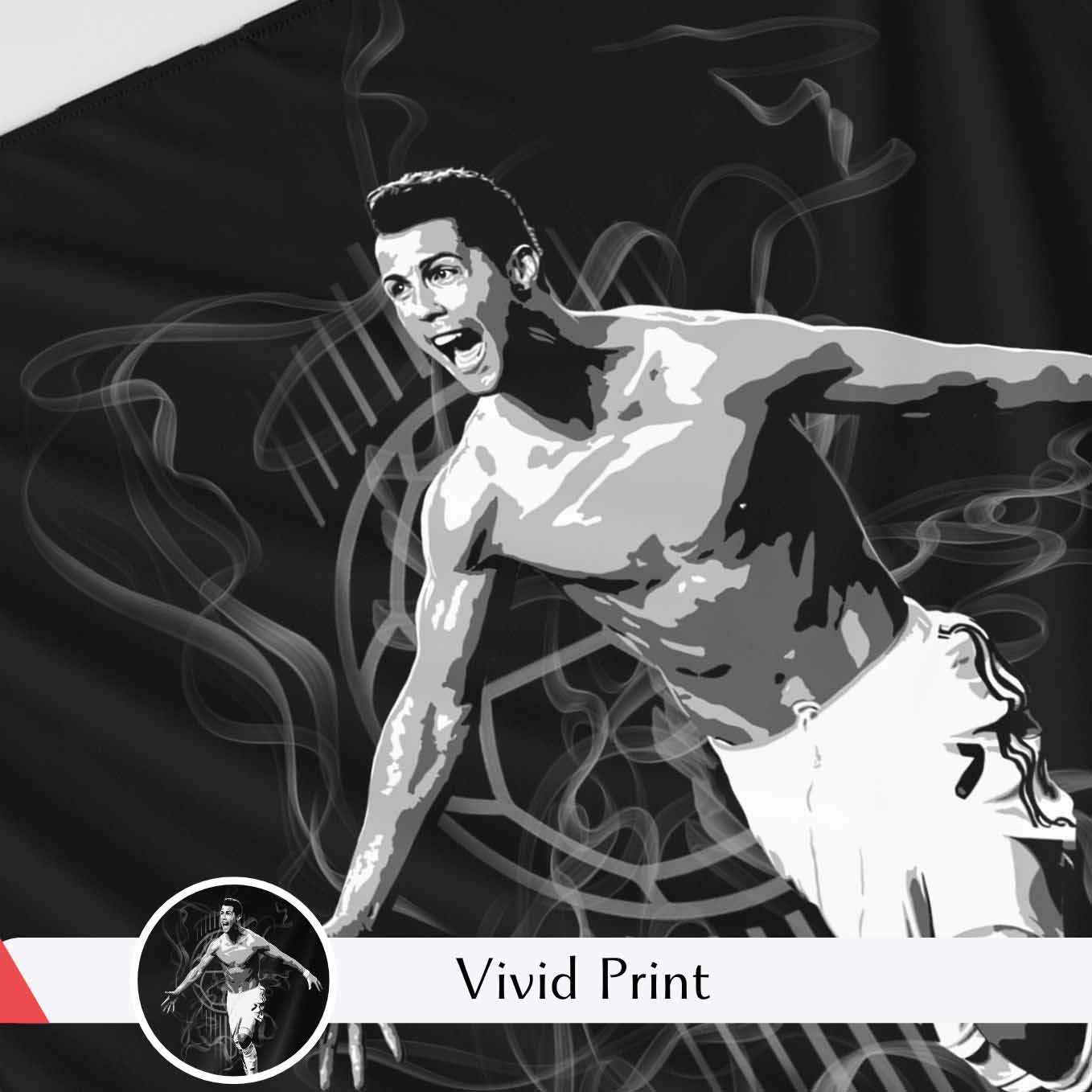 Motivational Cristiano Ronaldo CR7 Soccer Tapestry - 73x43 Inches Inspirational Wall Hanging, Premium Polyester Fabric, Vivid Print, Machine Washable, Durable and Lightweight for Gym, Office, or Home Décor