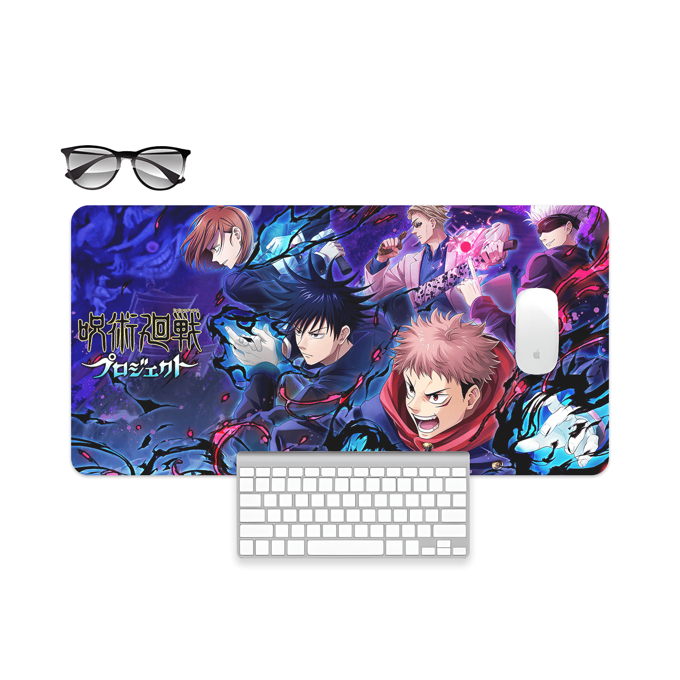 Jujutsu Kaisen Mouse Pad - 23.6 x 11 Inches Desk Pad - Gaming and Workstation Mat for Sorcery Fight Fans - Non-Slip Rubber Base - Smooth Surface for Precise Control