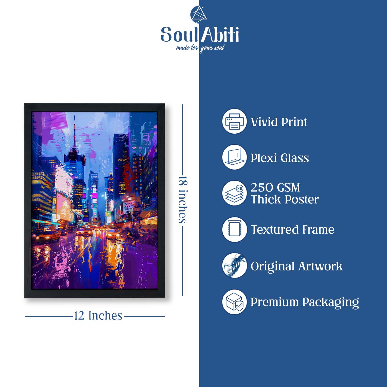 Vibrant City Lights Wall Art - Set of 2 Urban Skyline Prints | Abstract Neon Nightlife Street Decor