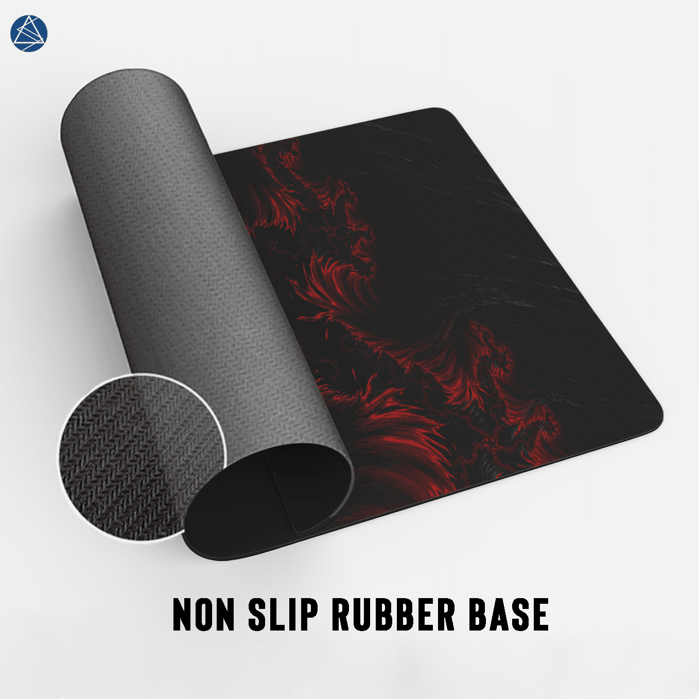 Red and Black Textured Art Mouse Pad - 23.6 x 11 Inches Desk Pad - Gaming and Workstation Mat for Dark Theme Fans - Non-Slip Rubber Base - Smooth Surface for Precise Control