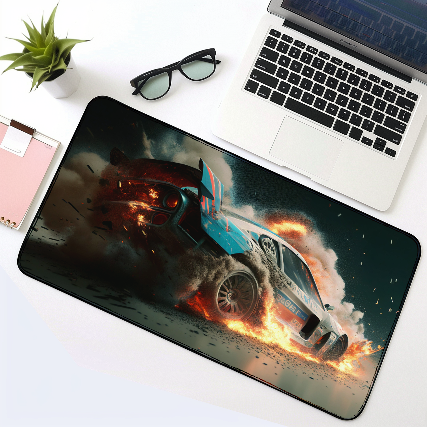 Forza Sports car Drift Art Mouse Pad - 23.6 x 11 Inches Desk Pad - Gaming and Workstation Mat for Racing Fans - Non-Slip Rubber Base - Smooth Surface for Precise Control
