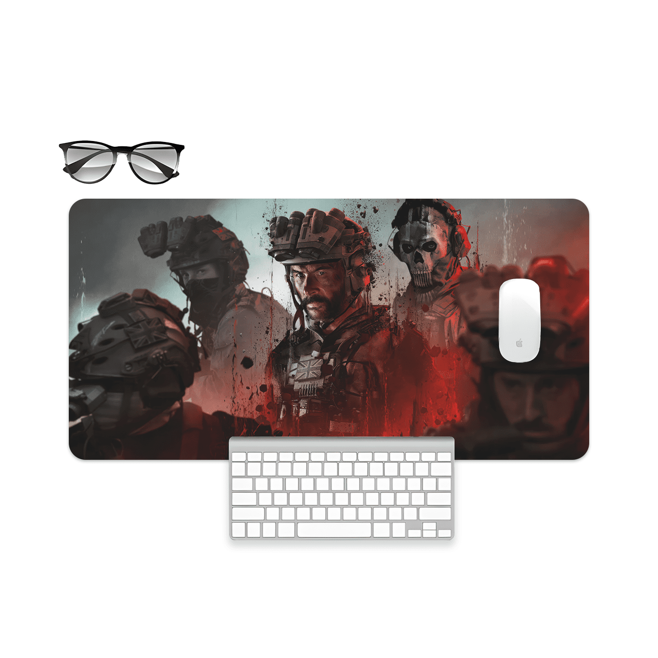 Modern Warfare 3 Captain Price Art Mouse Pad - 23.6 x 11 Inches Desk Pad - Gaming and Workstation Mat for Call of Duty Fans - Non-Slip Rubber Base - Smooth Surface for Precise Control
