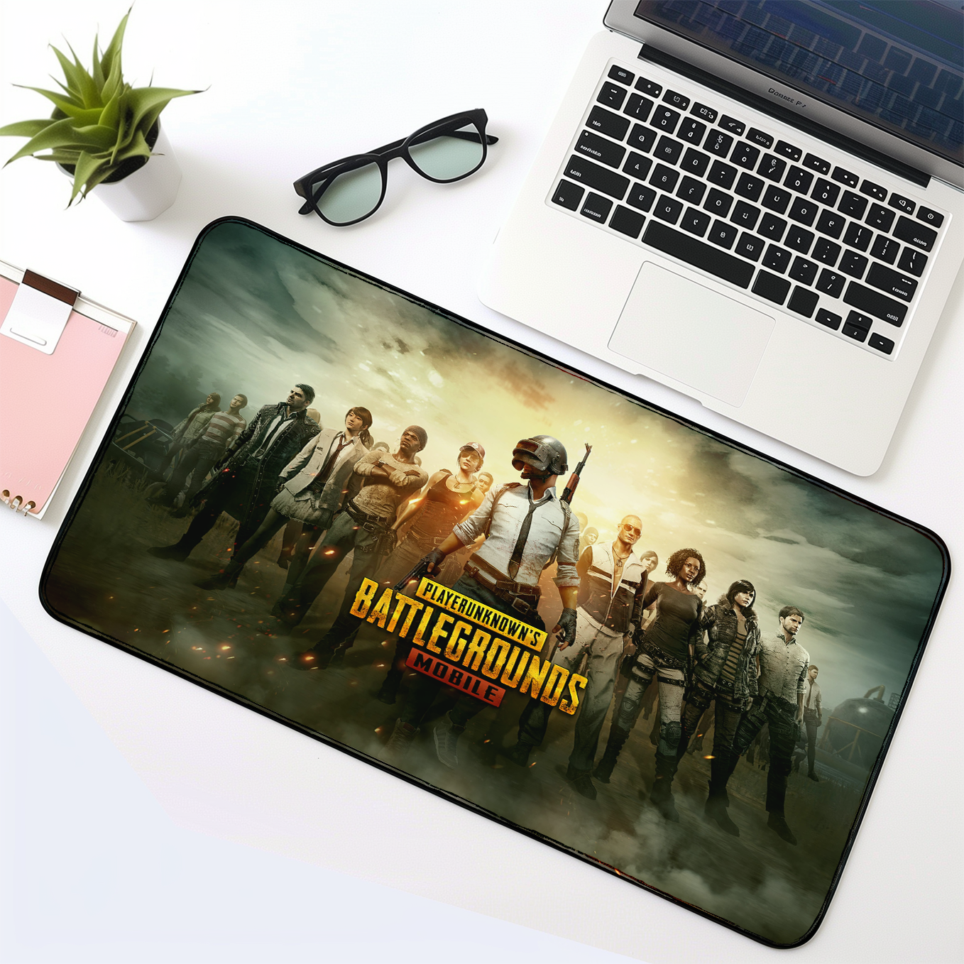 Player's unknown battleground India Art Mouse Pad - 23.6 x 11 Inches Desk Pad - Gaming and Workstation Mat for Shooting games Fans - Non-Slip Rubber Base - Smooth Surface for Precise Control
