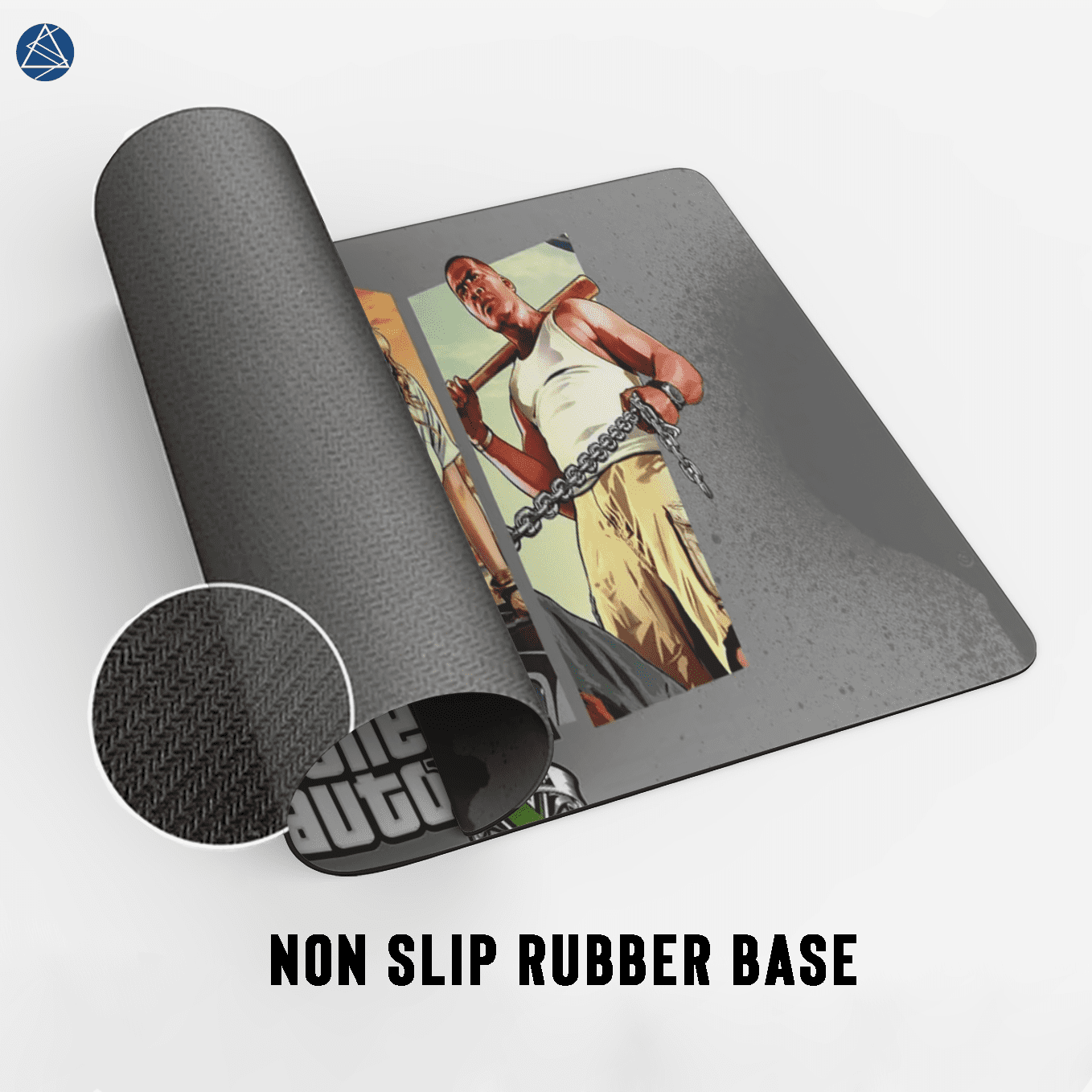 Grand Theft Auto V Art Mouse Pad - 23.6 x 11 Inches Desk Pad - Gaming and Workstation Mat for Action Fans - Non-Slip Rubber Base - Smooth Surface for Precise Control