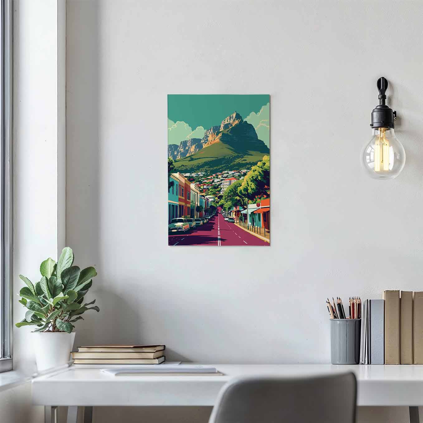 Mountain View Street Poster - Landscape Wall art 370 GSM with Double Side Tape Ready to Stick Wall Decor