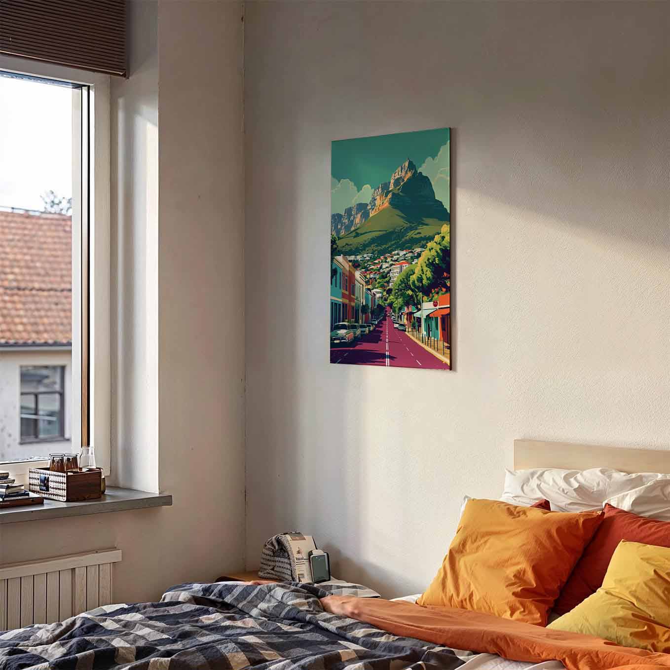 Mountain View Street Poster - Landscape Wall art 370 GSM with Double Side Tape Ready to Stick Wall Decor
