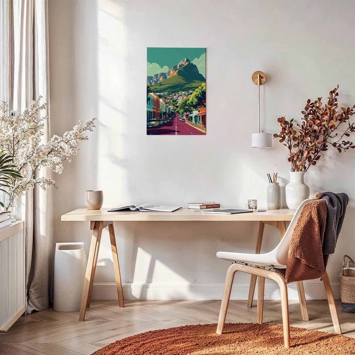 Mountain View Street Poster - Landscape Wall art 370 GSM with Double Side Tape Ready to Stick Wall Decor