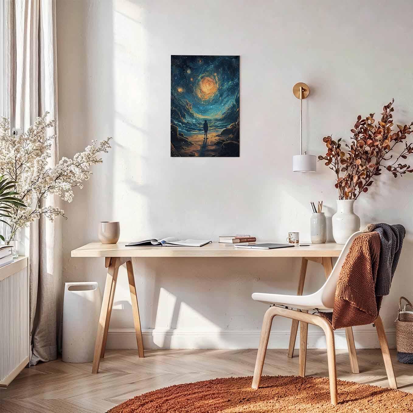 Cosmic Galaxy Night Sky Poster - Wall art 370 GSM with Double Side Tape Ready to Stick Wall Decor