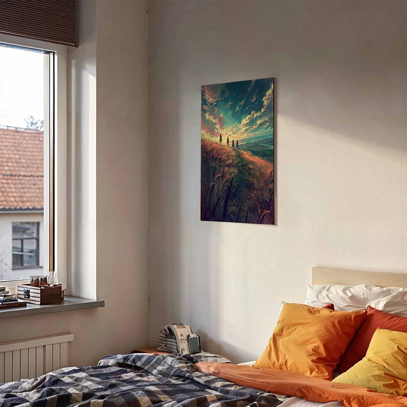 Sunset Horizon Wanderers Poster - Landscape Wall Art 370 GSM with Double Side Tape Ready to Stick Wall Decor