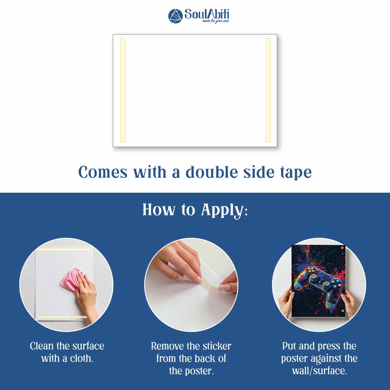 Gaming Controller Neon Splatter Poster -  Adventure Wall art 370 GSM with Double Side Tape Ready to Stick Wall Decor