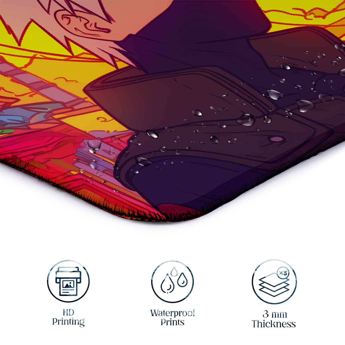 Kakashi Shikamaru Anime XXXL Deskpad – 36x14 Inches Extra Large Mouse Pad with Non-Slip Rubber base, Stitched Edges, Waterproof Surface – Ideal for Gaming and Office Desk
