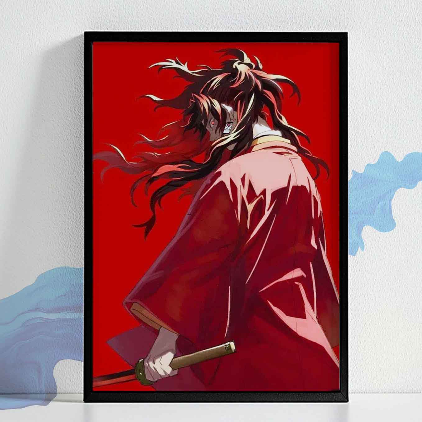 Demon Slayer Yoriichi Tsugikuni sun breathing Poster art framed 13x19-Inch