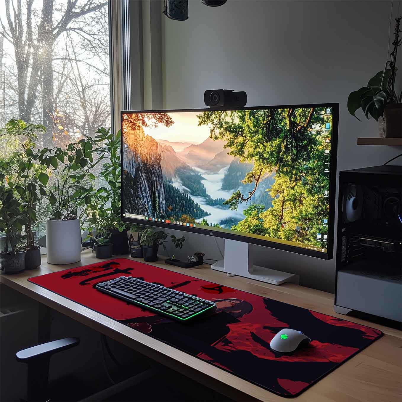 Itachi Anime XXXL Deskpad – 36x14 Inches Extra Large Mouse Pad with Non-Slip Rubber base, Stitched Edges, Waterproof Surface – Ideal for Gaming and Office Desk