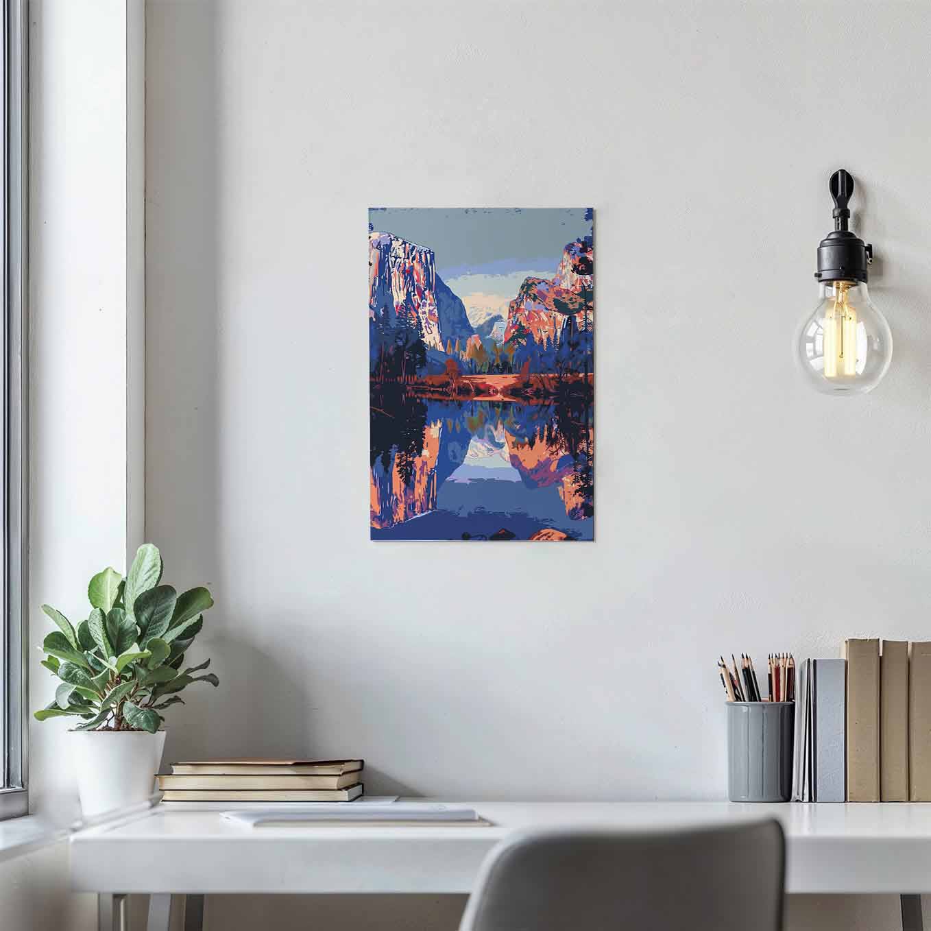 Yosemite Valley Landscape Poster - Nature Scenery 370 GSM with Double Side Tape Ready to Stick Wall Decor