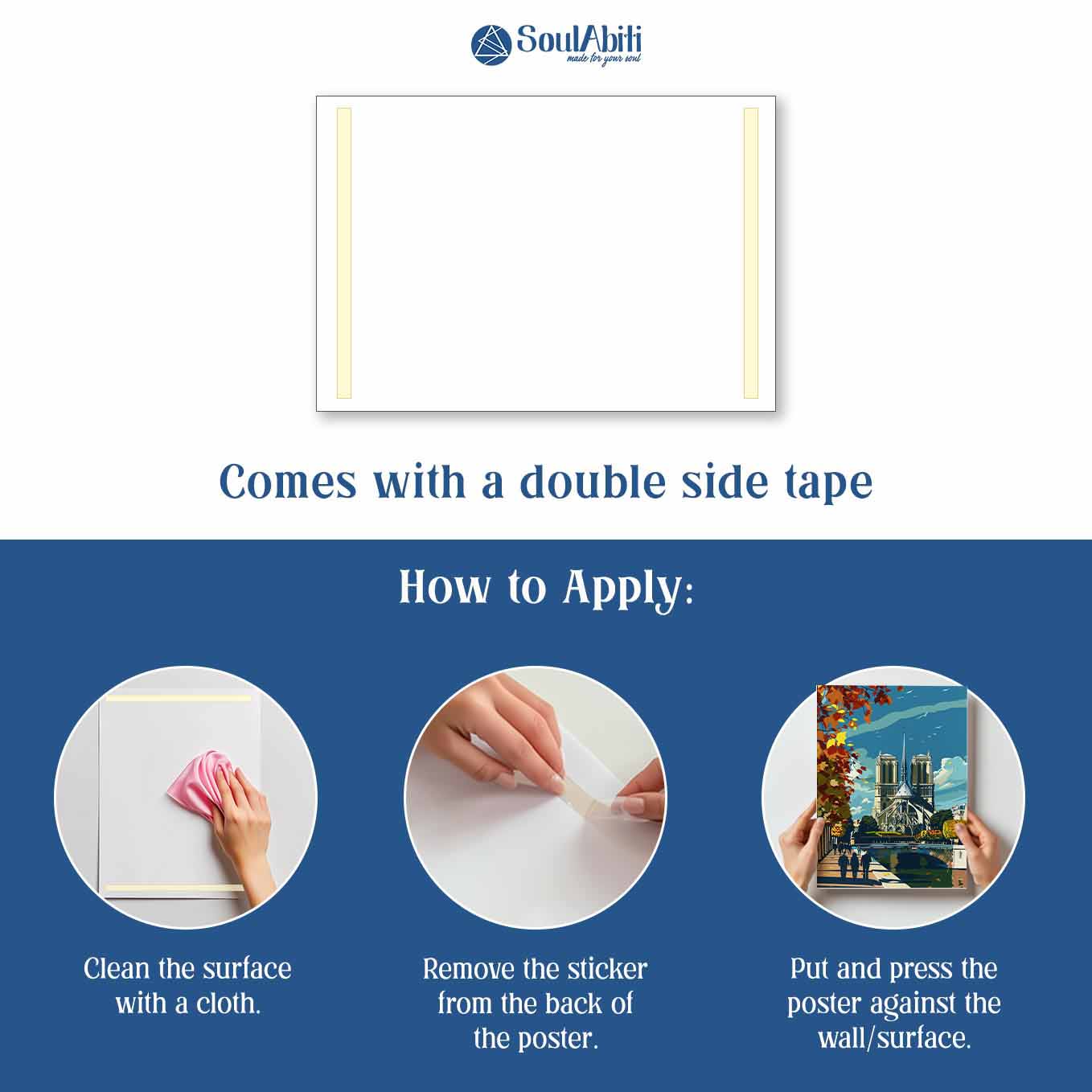 Notre Dame Cathedral Paris Poster - European City 370 GSM with Double Side Tape Ready to Stick Wall Decor