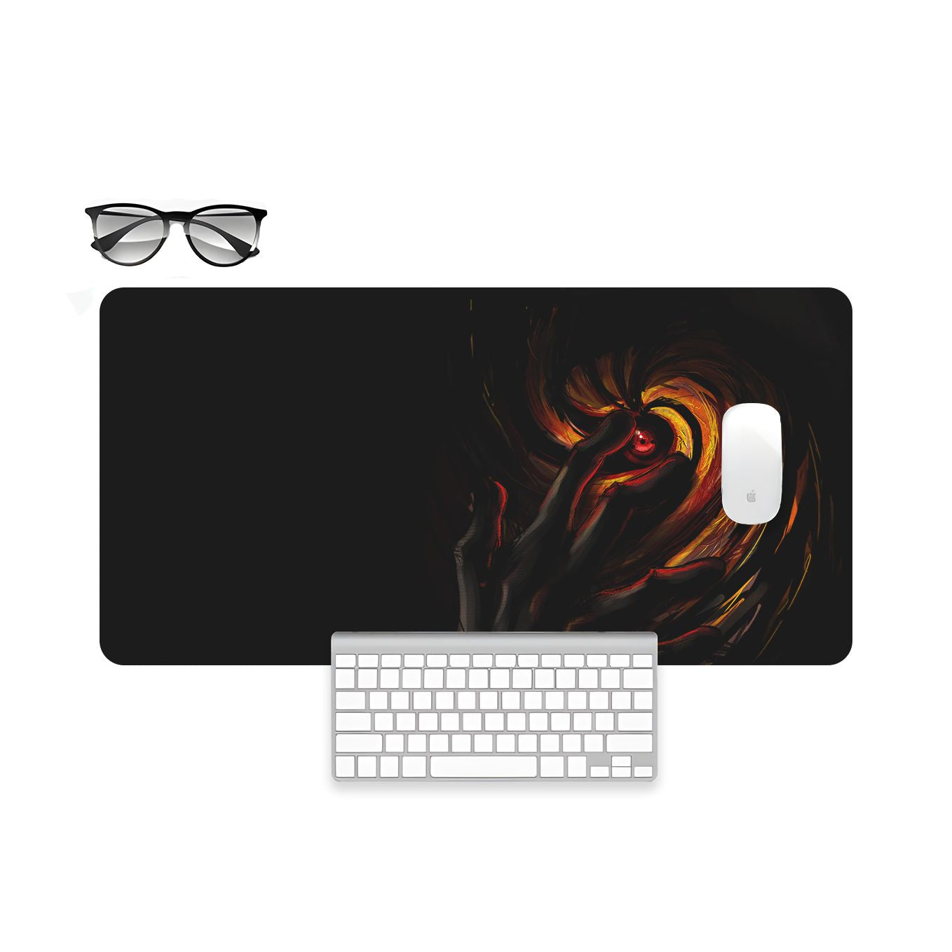 Naruto Akatsuki Tobi Mouse Pad - 23.6 x 11 Inches Desk Pad - Gaming and Workstation Mat for Obito Uchiha Fans - Non-Slip Rubber Base - Smooth Surface for Precise Control