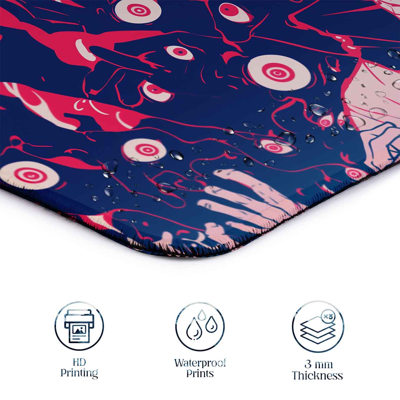 Sukuna Jujutsu Kaisen XXXL Deskpad – 36x14 Inches Extra Large Mouse Pad with Non-Slip Rubber base, Stitched Edges, Waterproof Surface – Ideal for Gaming and Office Desk