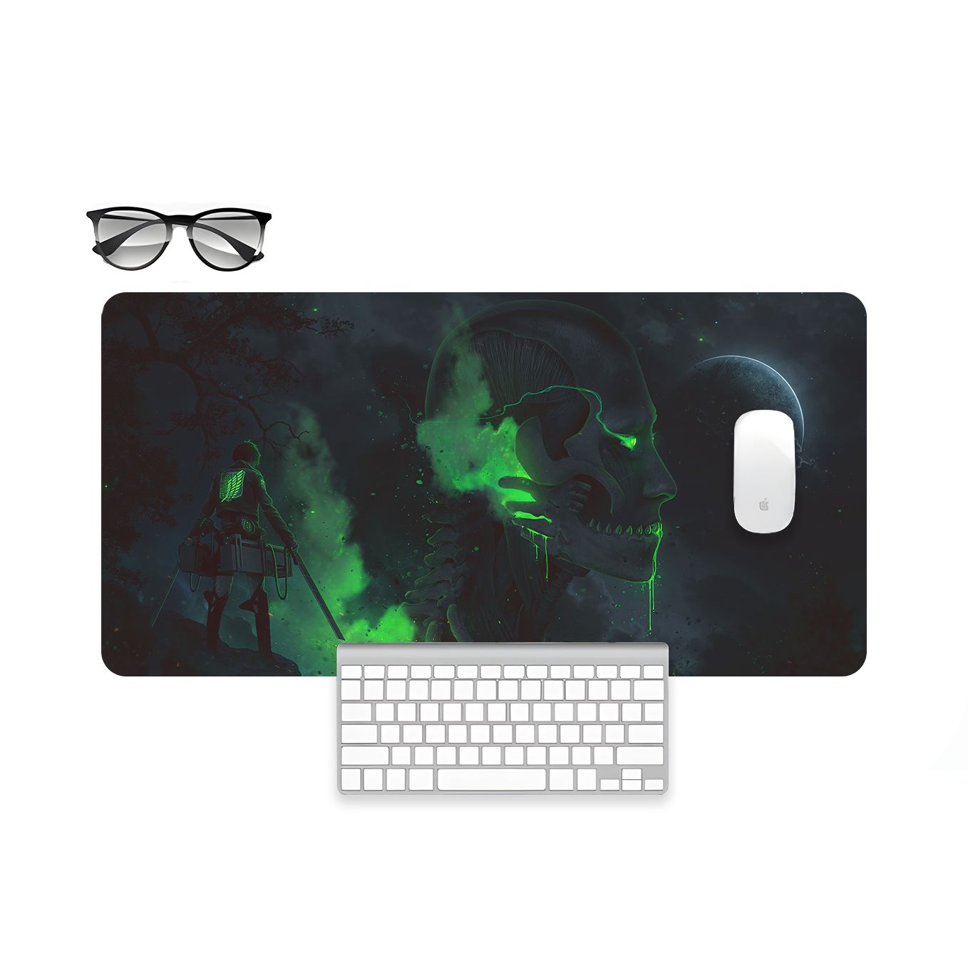 Attack on Titan Mouse Pad - 23.6 x 11 Inches Desk Pad - Gaming and Workstation Mat - Non-Slip Rubber Base - Smooth Surface for Precise Control