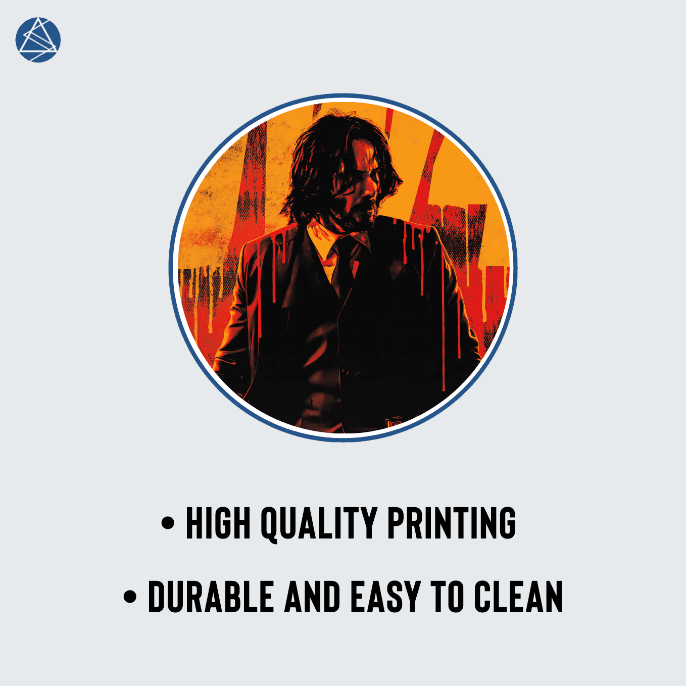 John Wick Abstract Art Mouse Pad - 23.6 x 11 Inches Desk Pad - Gaming and Workstation Mat for Action Franchise Fans - Non-Slip Rubber Base - Smooth Surface for Precise Control