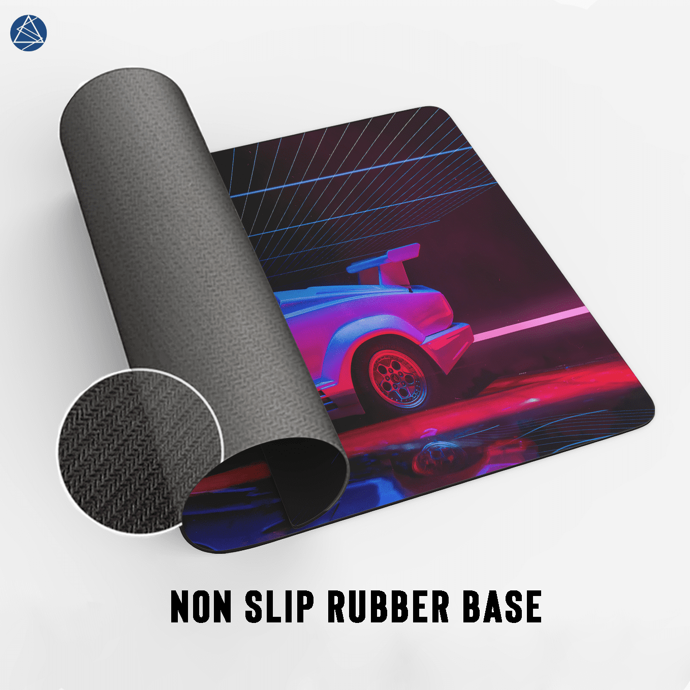 Retro Lights Supercar Countach Art Mouse Pad - 23.6 x 11 Inch Desk Pad - Gaming and Workstation Mat for Car Enthusiasts - Non-Slip Rubber Base - Smooth Surface for Precise Control