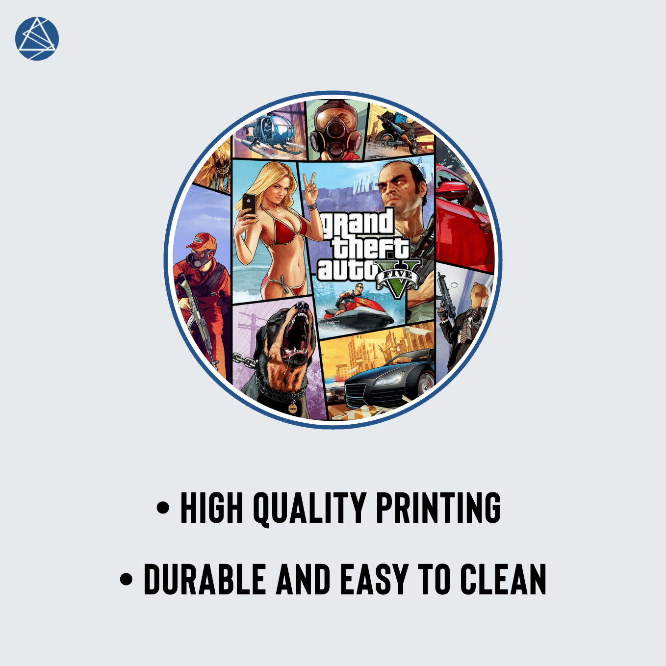 Grand Theft Auto V Art Mouse Pad - 23.6 x 11 Inches Desk Pad - Gaming and Workstation Mat for Action Games Fans - Non-Slip Rubber Base - Smooth Surface for Precise Control