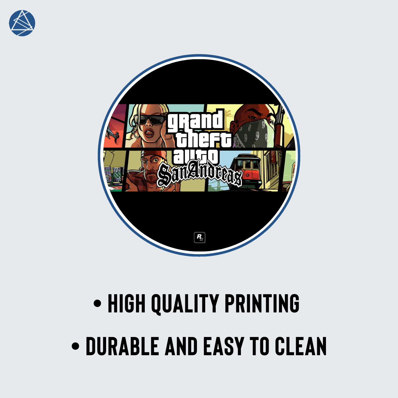 Grand Theft Auto San Andreas Art Mouse Pad - 23.6 x 11 Inches Desk Pad - Gaming and Workstation Mat for Action Games Fans - Non-Slip Rubber Base - Smooth Surface for Precise Control