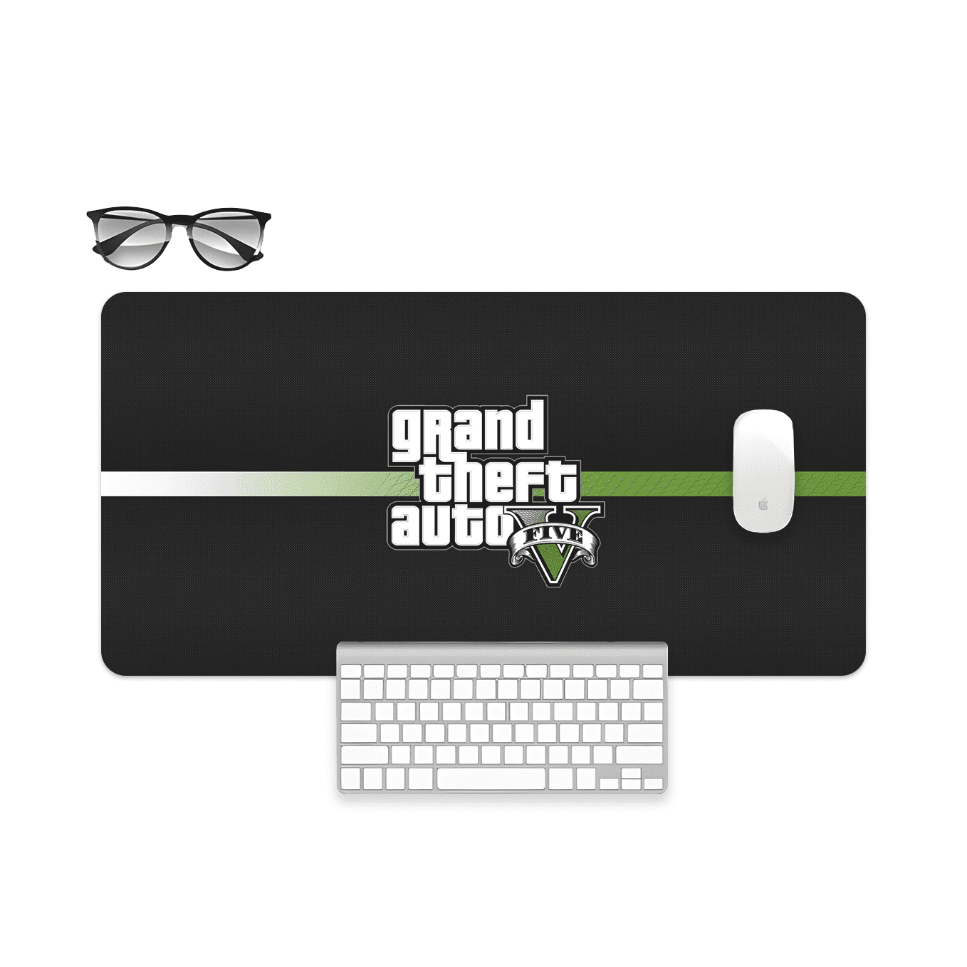 Grand Theft Auto V Textured Art Mouse Pad - 23.6 x 11 Inches Desk Pad - Gaming and Workstation Mat for Action Games Fans - Non-Slip Rubber Base - Smooth Surface for Precise Control