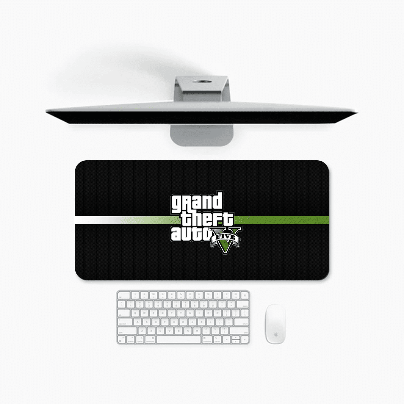 Grand Theft Auto V Textured Art Mouse Pad - 23.6 x 11 Inches Desk Pad - Gaming and Workstation Mat for Action Games Fans - Non-Slip Rubber Base - Smooth Surface for Precise Control