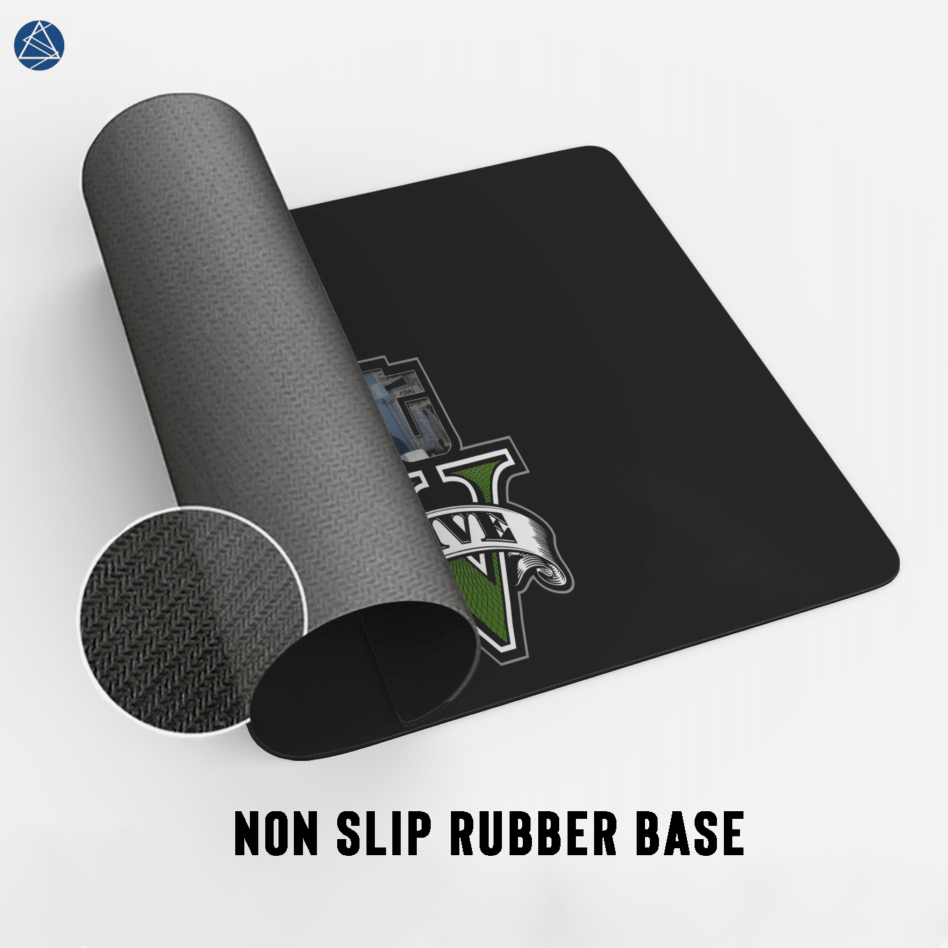 Grand Theft Auto V Logo Art Mouse Pad - 23.6 x 11 Inches Desk Pad - Gaming and Workstation Mat for Action Games Fans - Non-Slip Rubber Base - Smooth Surface for Precise Control