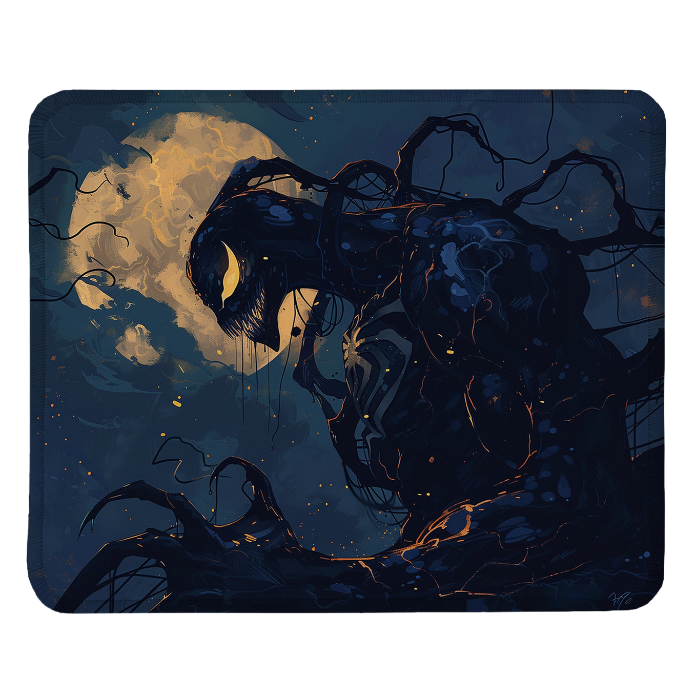 Venom Set of 2 Stitched Gaming Mouse Pads with Anti-Slip Rubber Base and Waterproof Surface