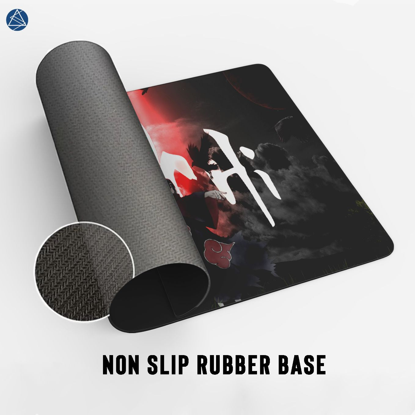 Naruto Akatsuki Itachi Uchiha Mouse Pad - 23.6 x 11 Inches Desk Pad - Gaming and Workstation Mat - Non-Slip Rubber Base - Smooth Surface for Precise Control
