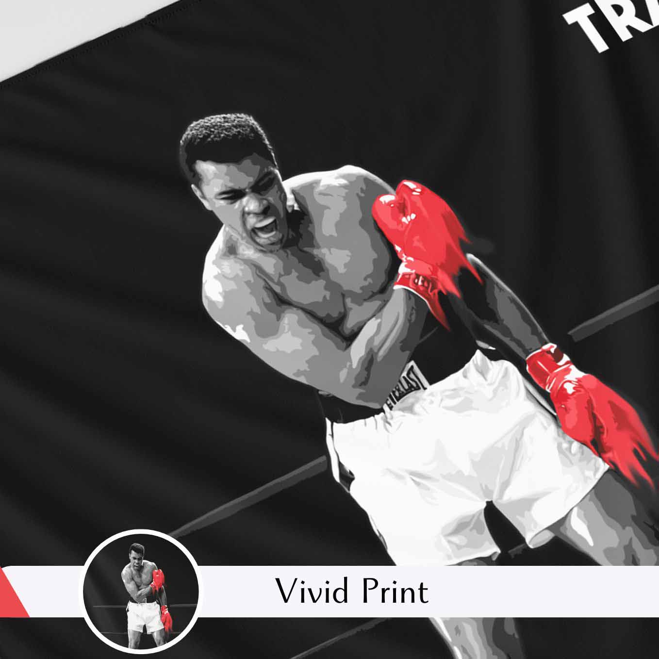Muhammad Ali Motivational Tapestry - 73x43 Inches Inspirational Wall Hanging, Premium Polyester Fabric, Vivid Print, Machine Washable, Durable and Lightweight for Gym, Office, or Home Décor