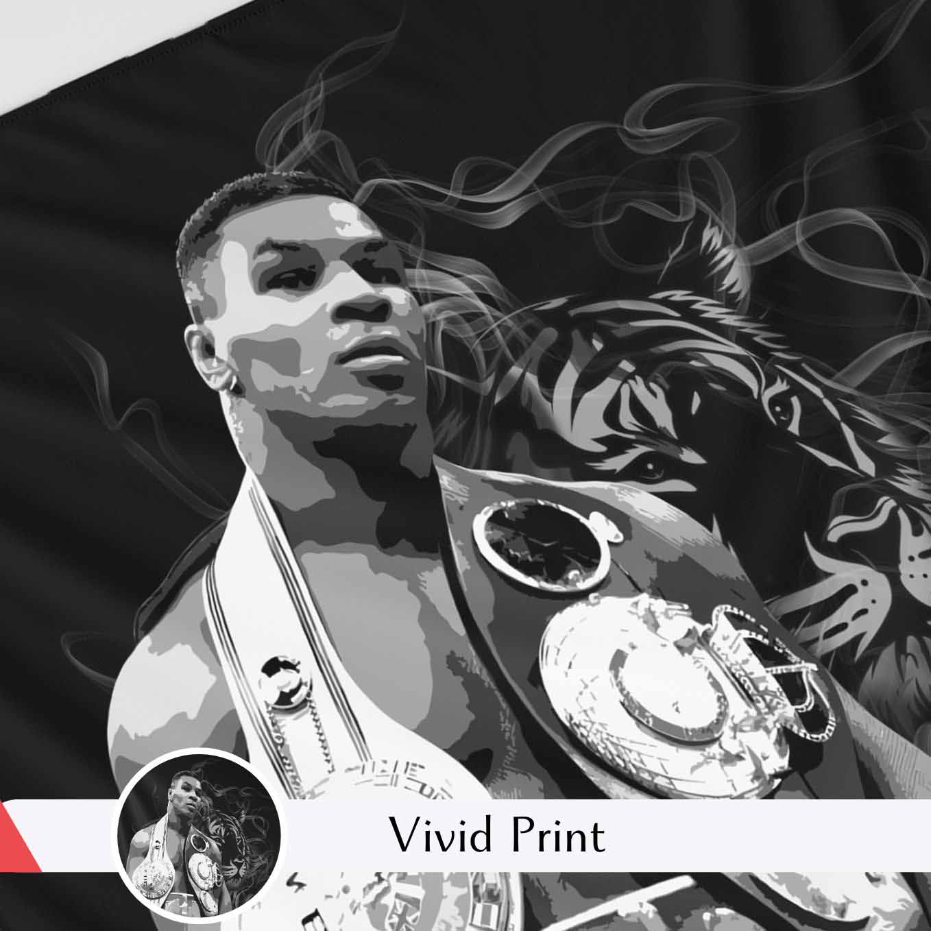 Mike Tyson Motivational Tapestry - 73x43 Inches Inspirational Wall Hanging, Premium Polyester Fabric, Vivid Print, Machine Washable, Durable and Lightweight for Gym, Office, and Home Décor