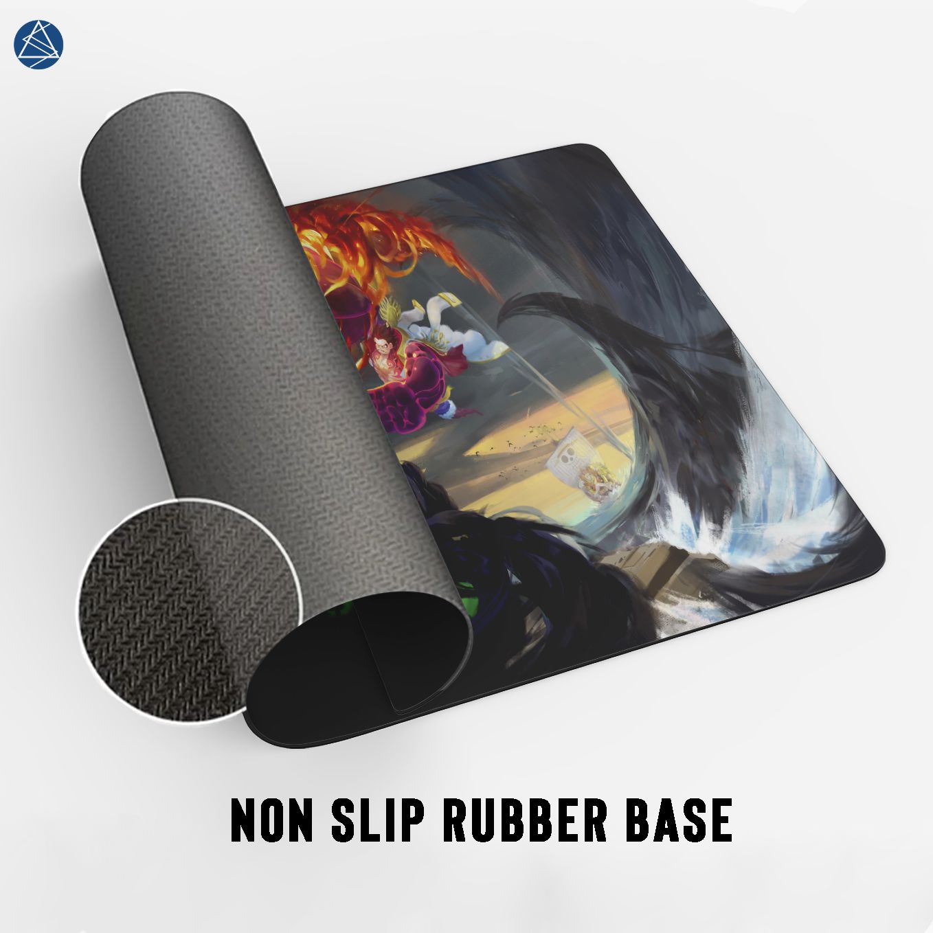 One Piece Blackbeard vs Luffy Mouse Pad - 23.6 x 11 Inches Desk Pad - Gaming Workstation Mat - Non-Slip Rubber Base - Smooth Surface for Precise Control