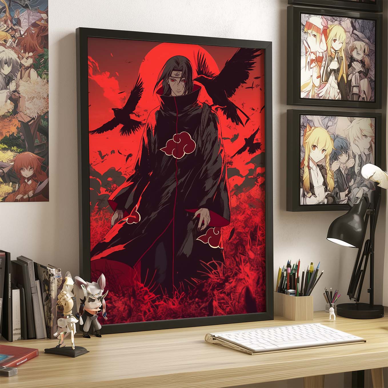Itachi Uchiha Akatsuki Poster art framed 12x18-Inch, Plexi-Glass