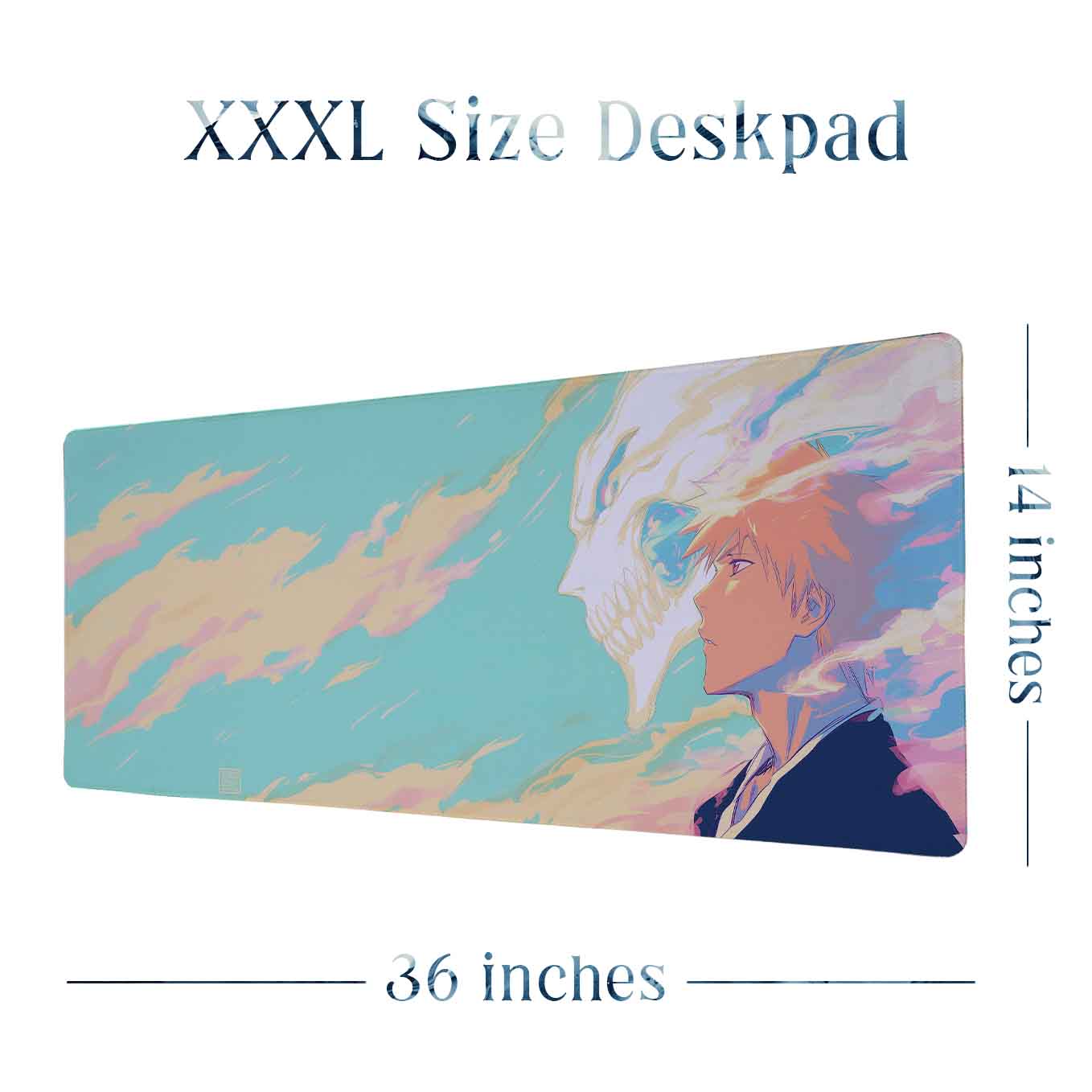 Bleach Ichigo Hollow XXXL Deskpad – 36x14 Inches Extra Large Mouse Pad with Non-Slip Rubber base, Stitched Edges, Waterproof Surface – Ideal for Gaming and Office Desk