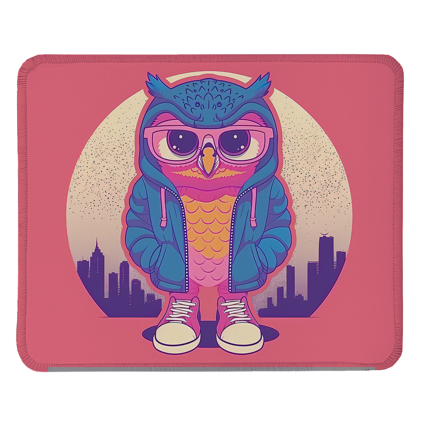 Cute Owls – Set of 2 Stitched Anime Theme Gaming Mouse Pads with Anti-Slip Rubber Base and Waterproof Surface