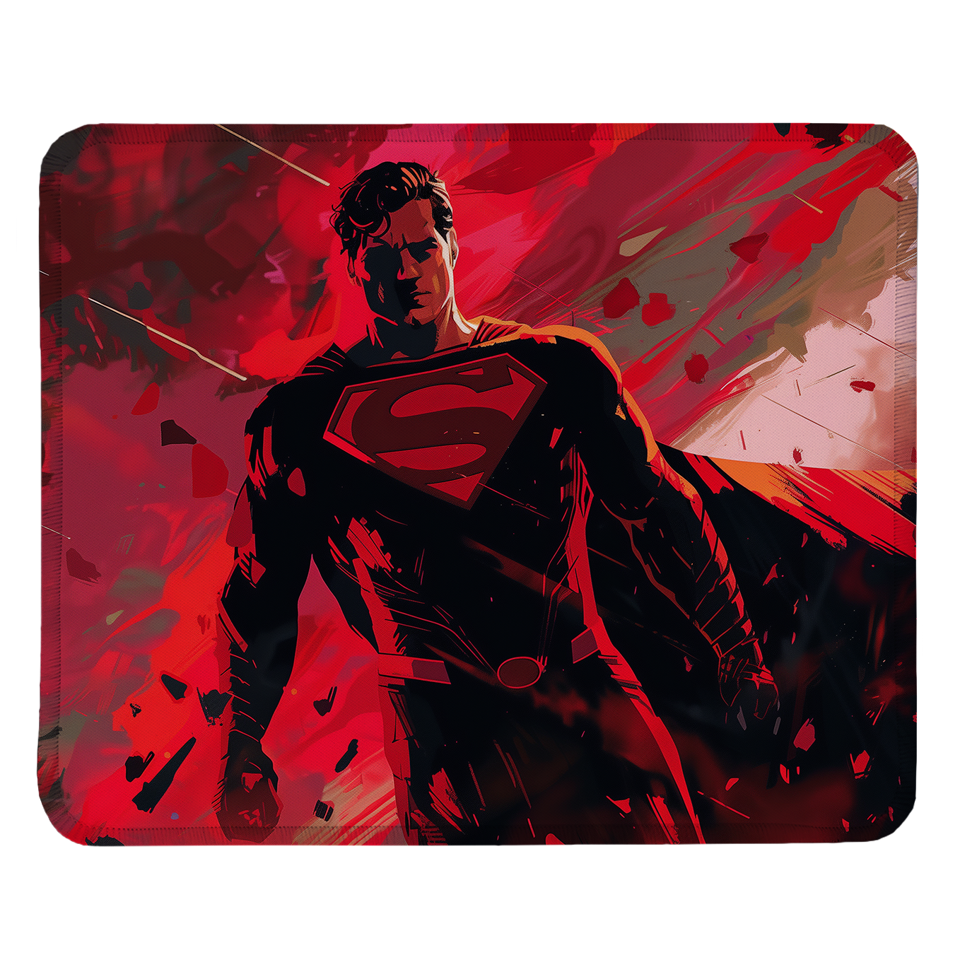 Superman Set of 2 Stitched Gaming Mouse Pads with Anti-Slip Rubber Base and Waterproof Surface