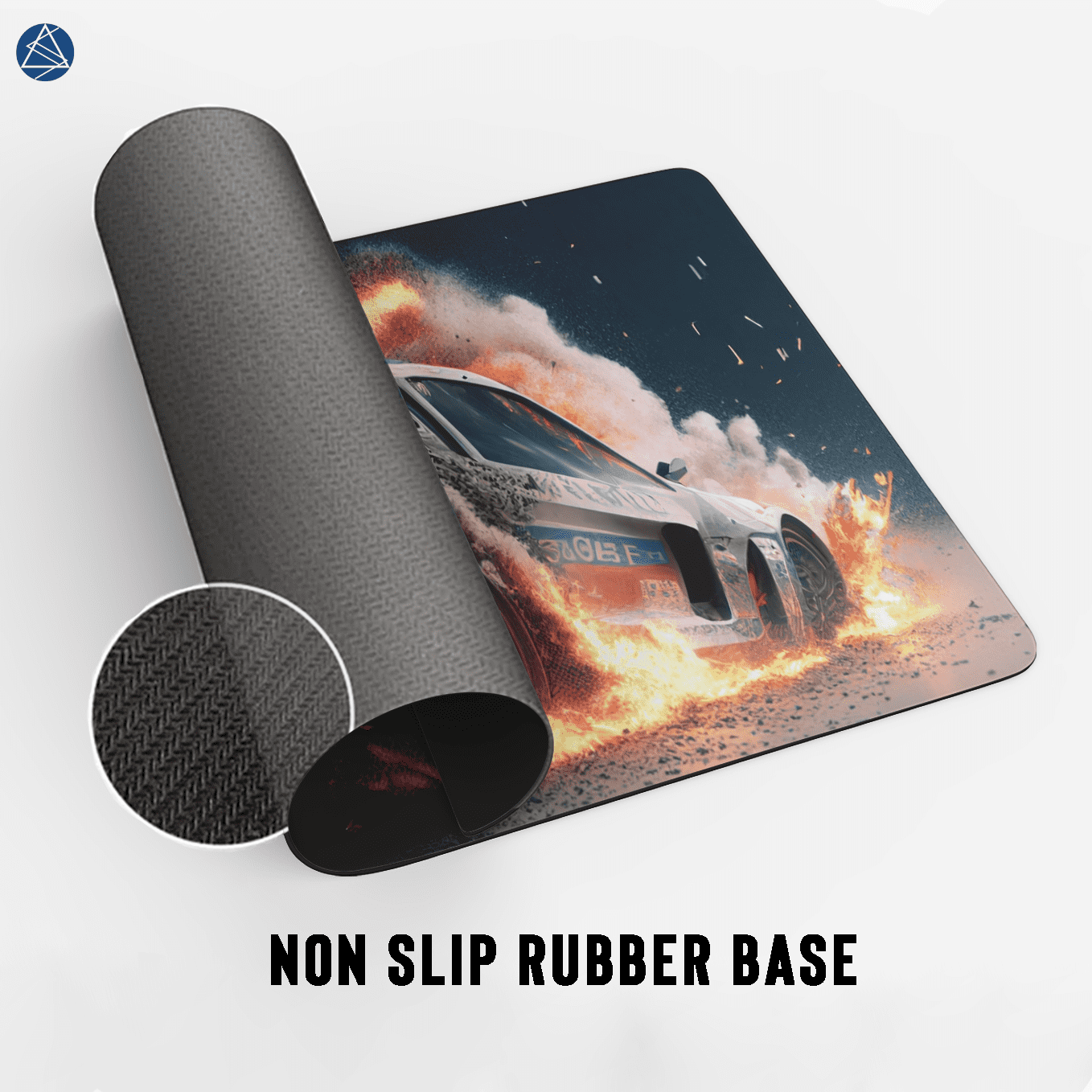 Forza Sports car Drift Art Mouse Pad - 23.6 x 11 Inches Desk Pad - Gaming and Workstation Mat for Racing Fans - Non-Slip Rubber Base - Smooth Surface for Precise Control