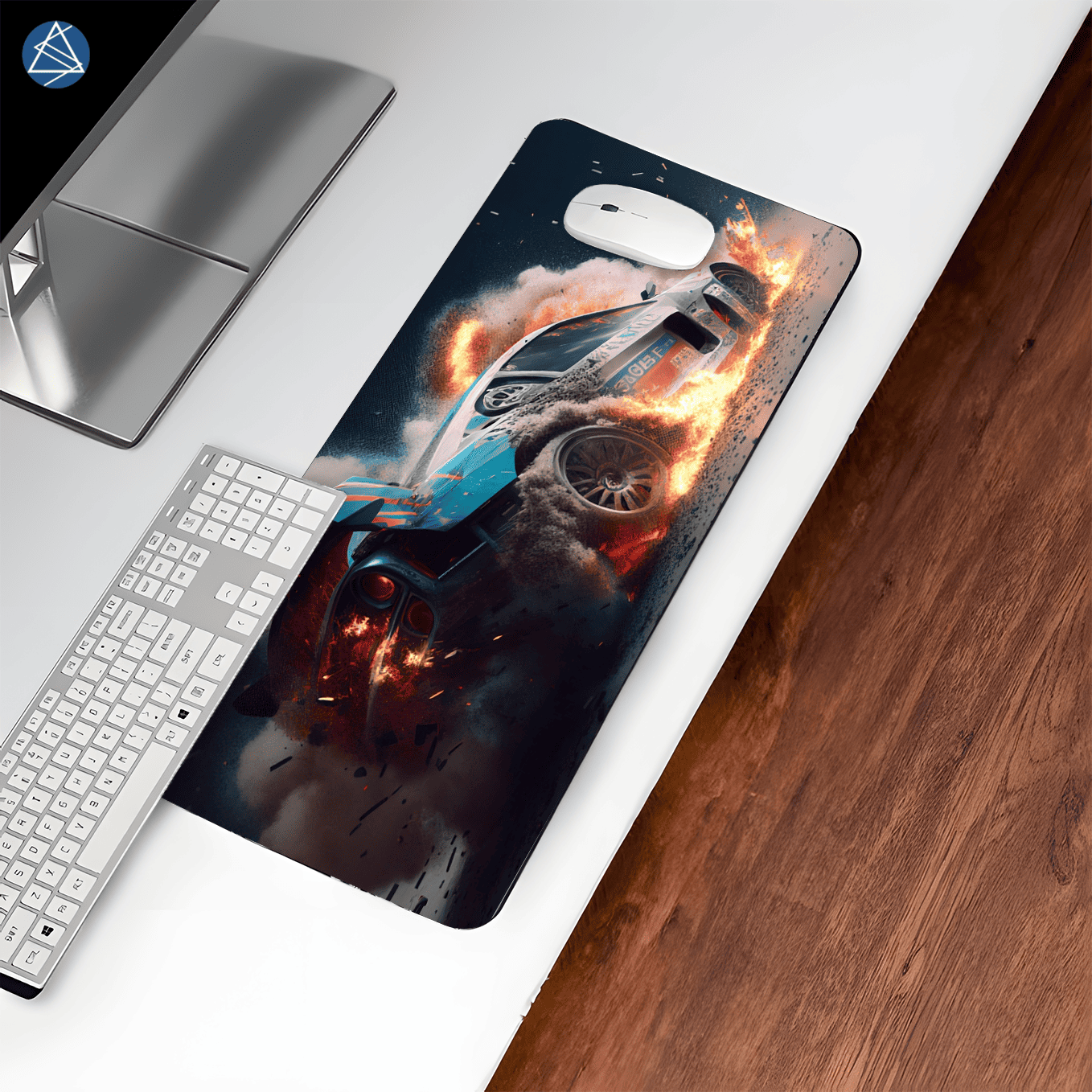 Forza Sports car Drift Art Mouse Pad - 23.6 x 11 Inches Desk Pad - Gaming and Workstation Mat for Racing Fans - Non-Slip Rubber Base - Smooth Surface for Precise Control