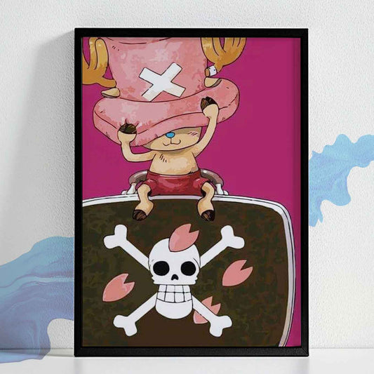 One Piece Chopper Hiriluk pirate flag Poster Art Framed 13x19-Inch