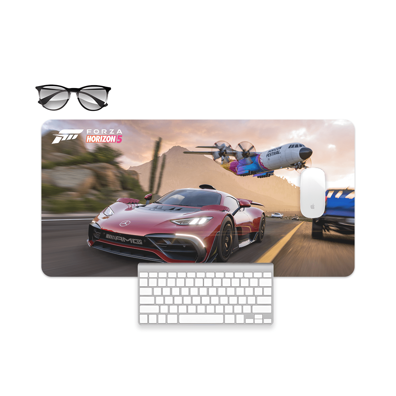 Forza Horizon 5 Sports Race Art Mouse Pad - 23.6 x 11 Inches Desk Pad - Gaming and Workstation Mat for Racing Games Fans - Non-Slip Rubber Base - Smooth Surface for Precise Control