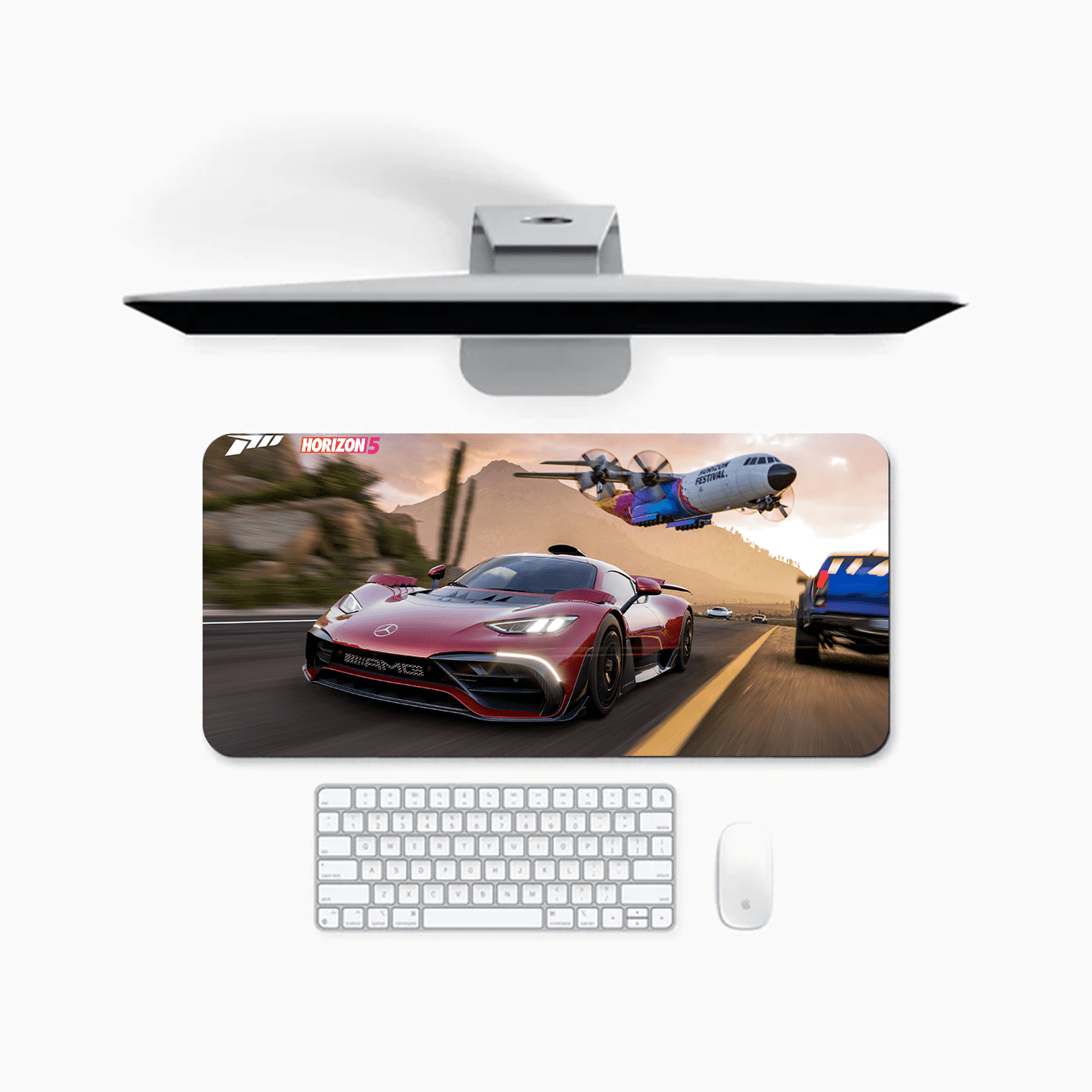 Forza Horizon 5 Sports Race Art Mouse Pad - 23.6 x 11 Inches Desk Pad - Gaming and Workstation Mat for Racing Games Fans - Non-Slip Rubber Base - Smooth Surface for Precise Control