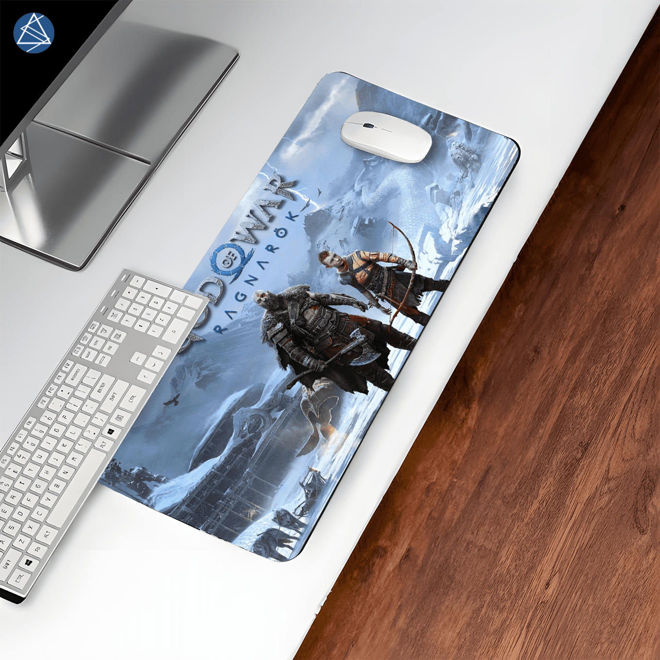 God of War Ragnarok Art Mouse Pad - 23.6 x 11 Inches Desk Pad - Gaming and Workstation Mat for Norse Mythology Fans - Non-Slip Rubber Base - Smooth Surface for Precise Control