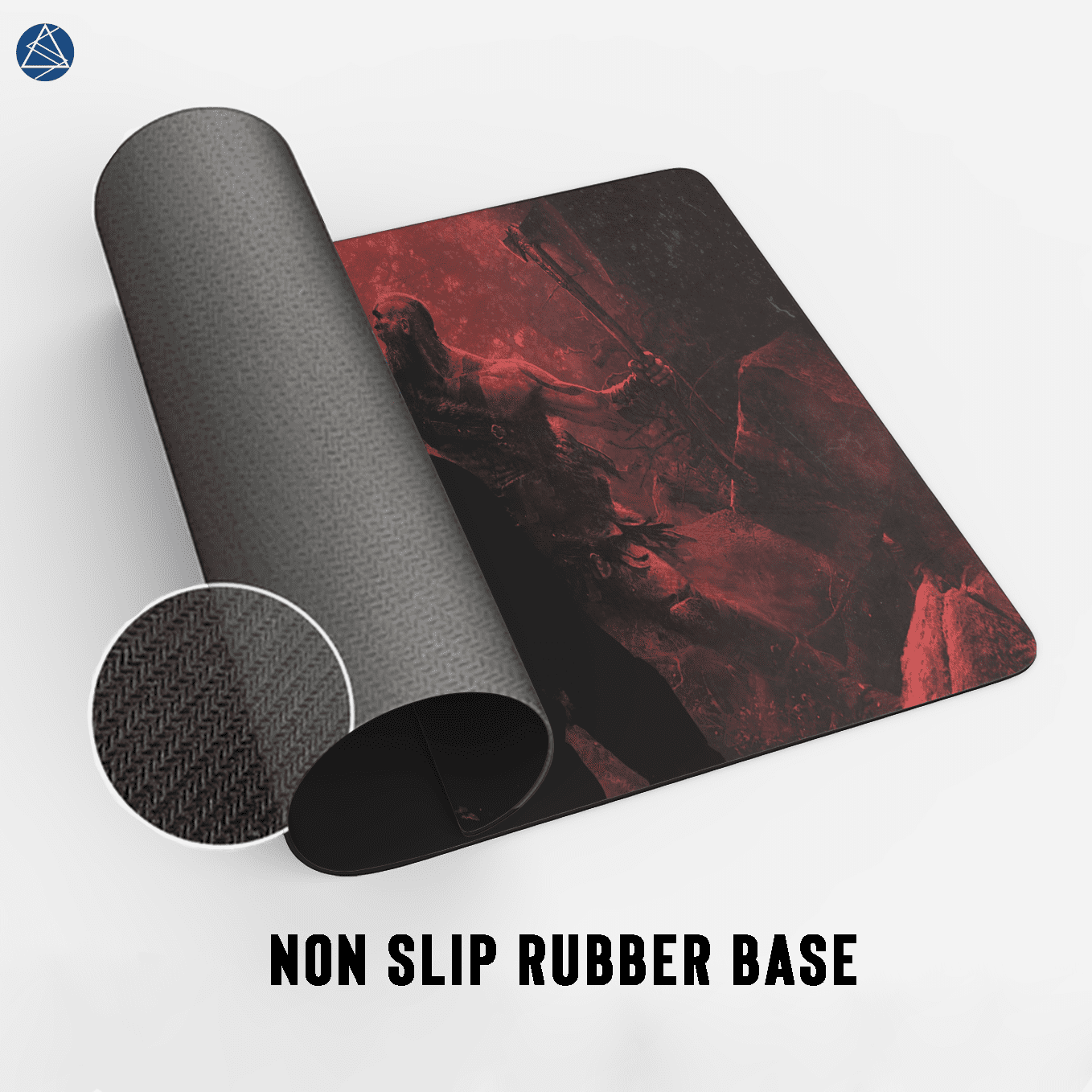 God of War Art Mouse Pad - 23.6 x 11 Inches Desk Pad - Gaming and Workstation Mat for Norse Mythology Fans - Non-Slip Rubber Base - Smooth Surface for Precise Control