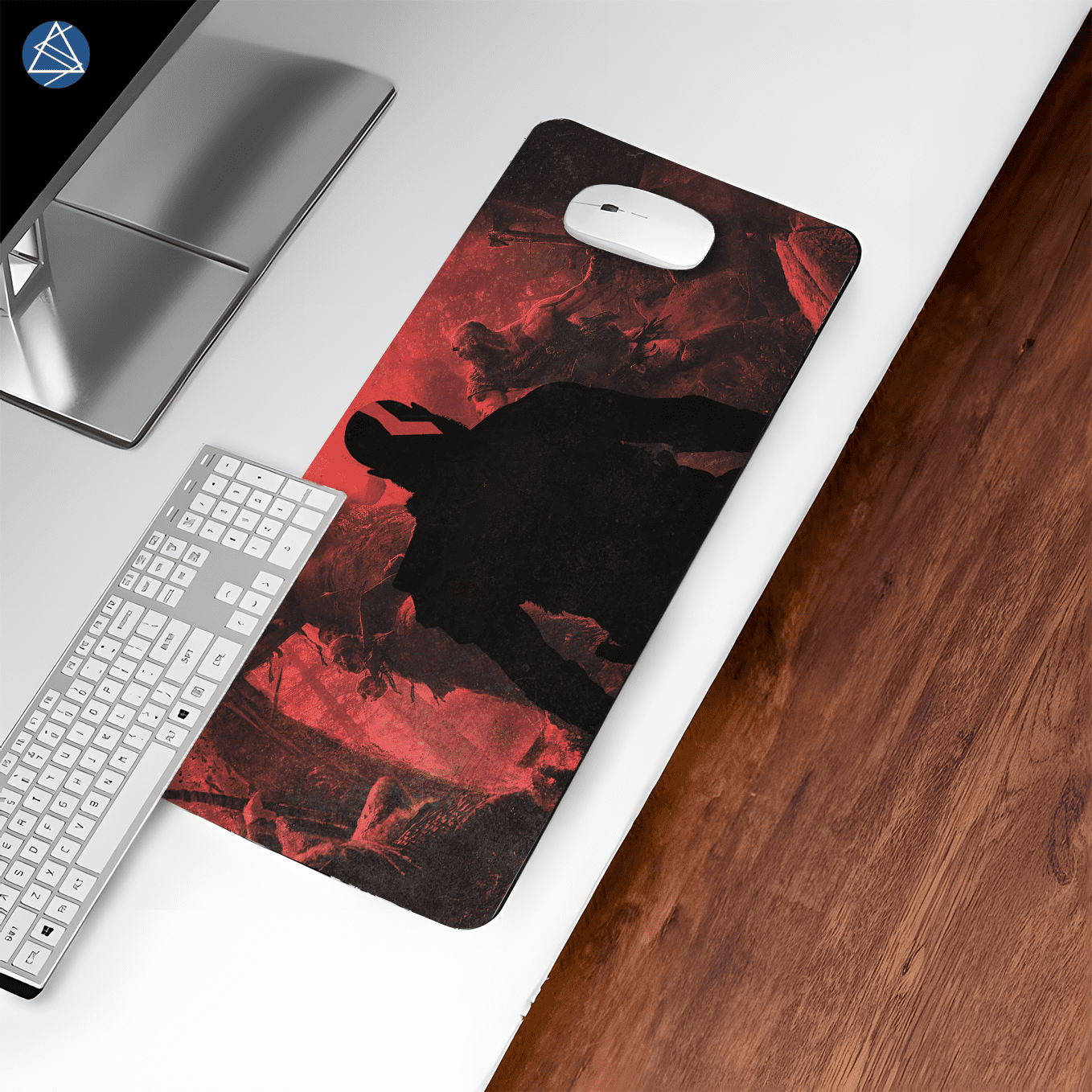 God of War Art Mouse Pad - 23.6 x 11 Inches Desk Pad - Gaming and Workstation Mat for Norse Mythology Fans - Non-Slip Rubber Base - Smooth Surface for Precise Control